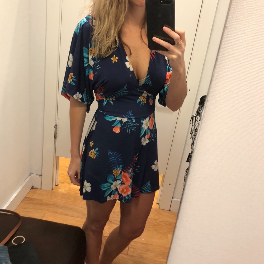 Express navy floral romper
